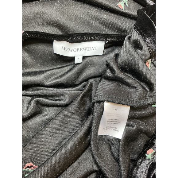 Weworewhat High Neck Black Polyester Flower Dress Size S - Picture 4 of 4